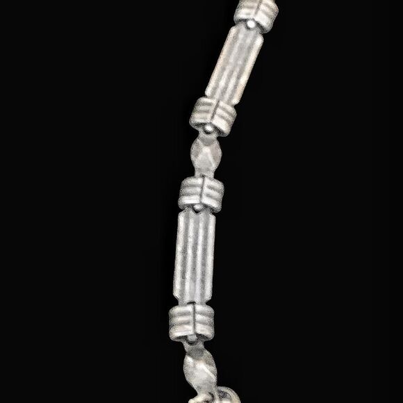 Vintage Banana Bob grape theme ox silver matte-sparkling crystals fluted link - Picture 9 of 9